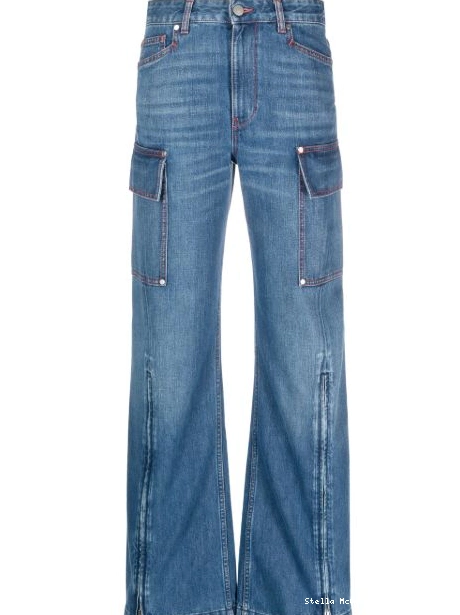 Cheap Women McCartney Stella wide-leg jeans ankle-zips 0803